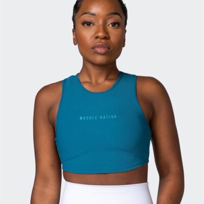 Muscle Nation Off Duty Rib Cropped Tank