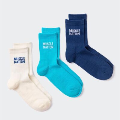 Muscle Nation Womens Essential Crew Socks (3x Pack)