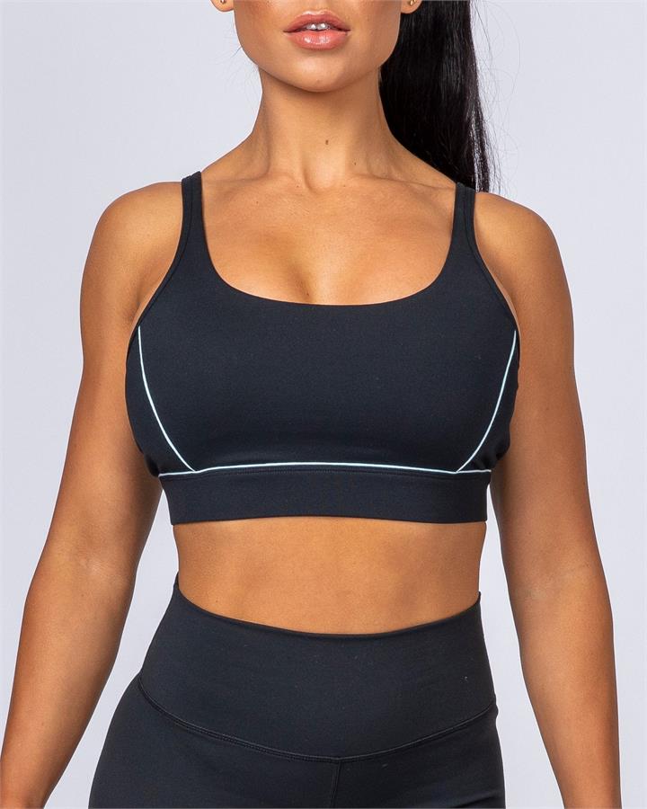 Muscle Nation HIIT Bra - Black with Blue - XS