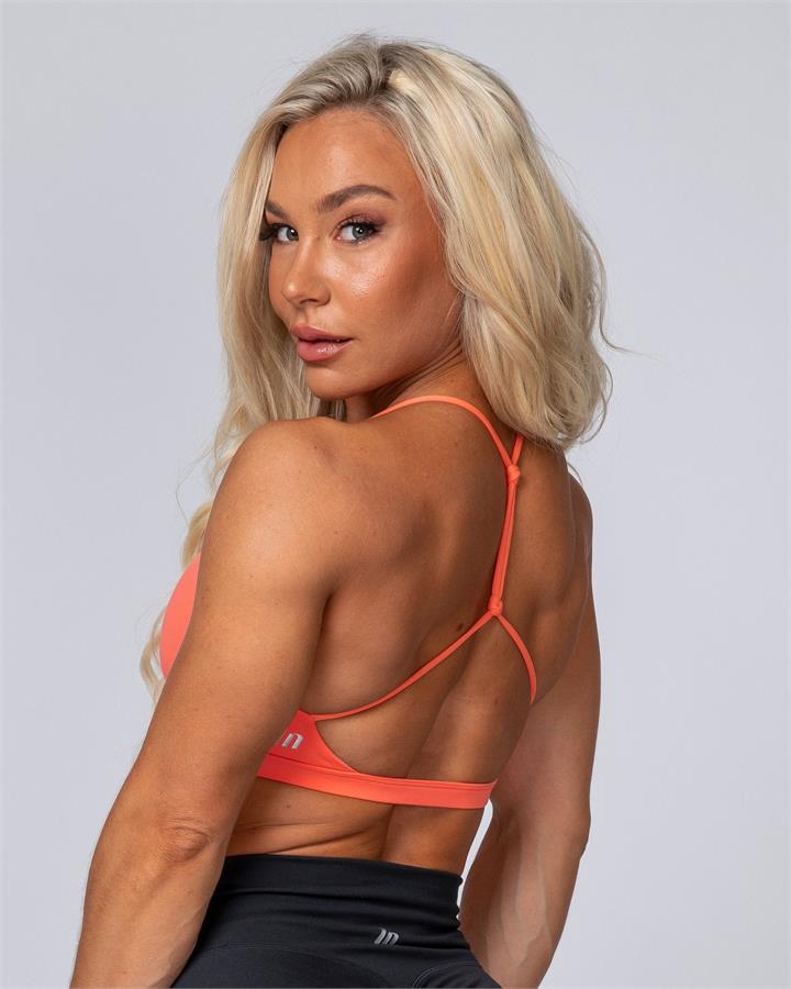 Muscle Nation HBxMN Sun Kissed Bralette - Hot Coral - XS