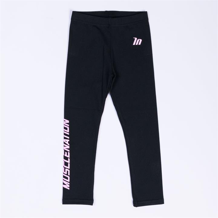 Muscle Nation Kids MN Leggings - Black with Pink - 2