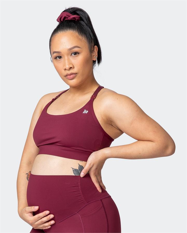 Muscle Nation MN Classic Maternity Bra - Wine - XS