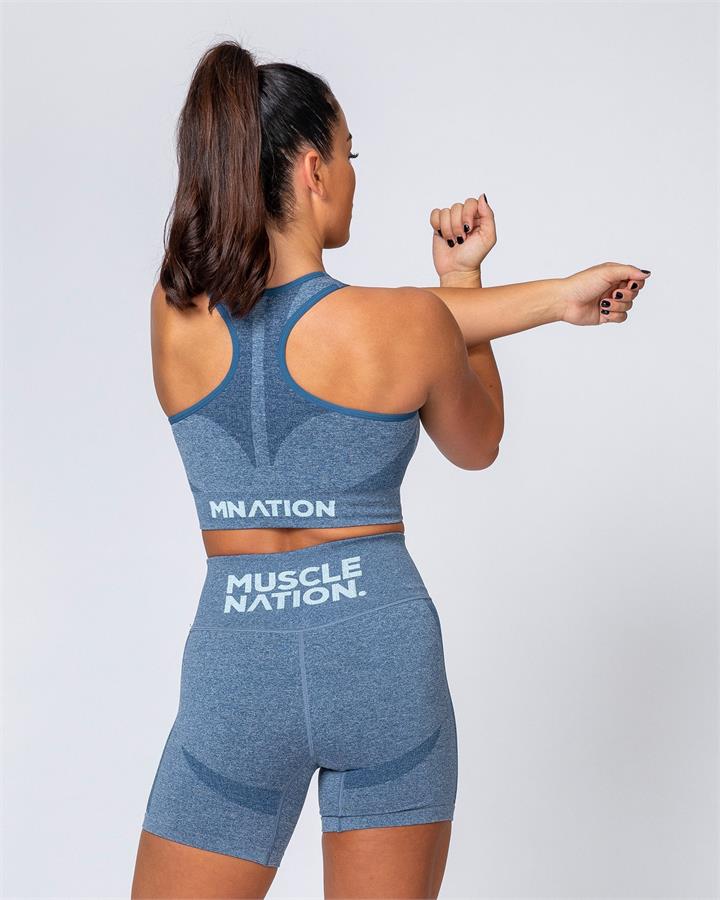Muscle Nation Comfort Seamless Bra - Navy Marl - XS