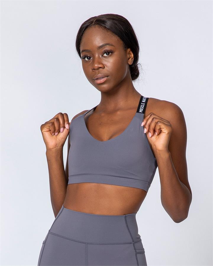Muscle Nation Tempo Bra - Sleet Grey - XXL