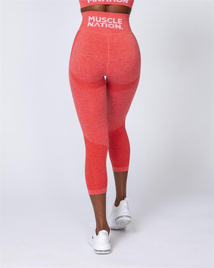 Muscle Nation Shape Up Seamless 7/8 Leggings - Poppy Marl - XL