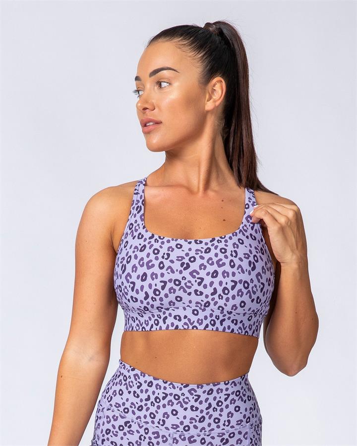 Muscle Nation Max Rep Bra - Purple Leopard - XS