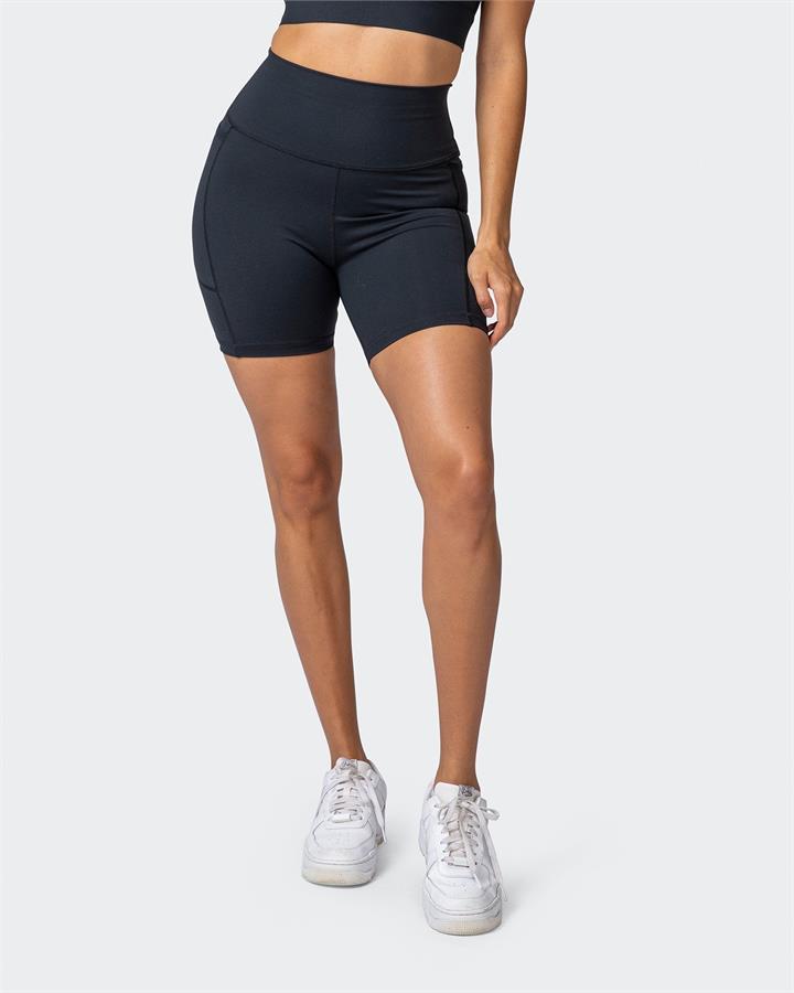 Muscle Nation Signature Super High Pocket Bike Shorts - Black - XXS