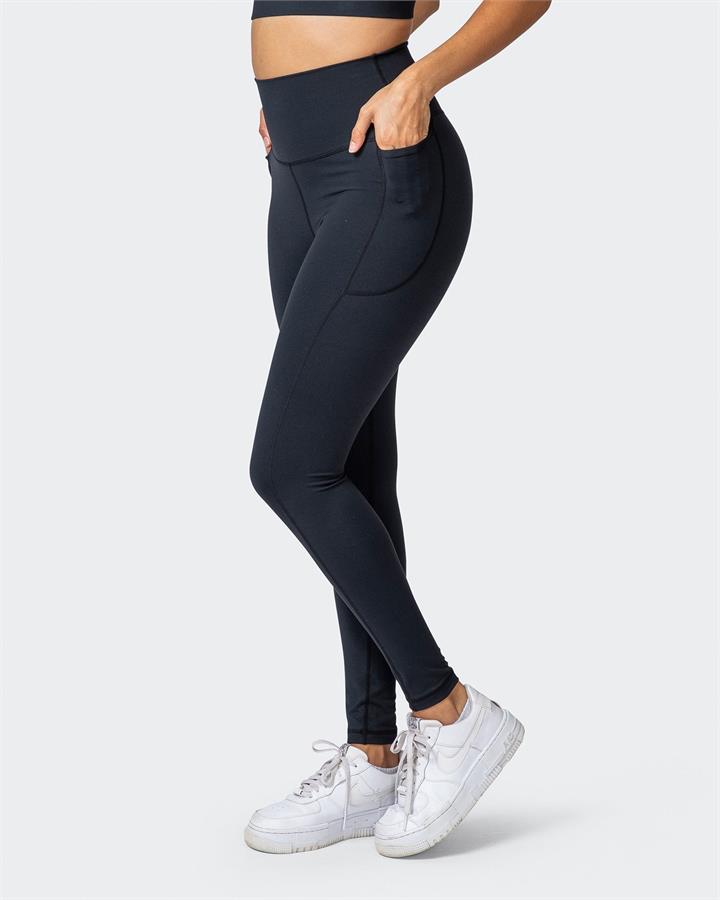 Muscle Nation Signature Super High Pocket Full Length Leggings - Black - L