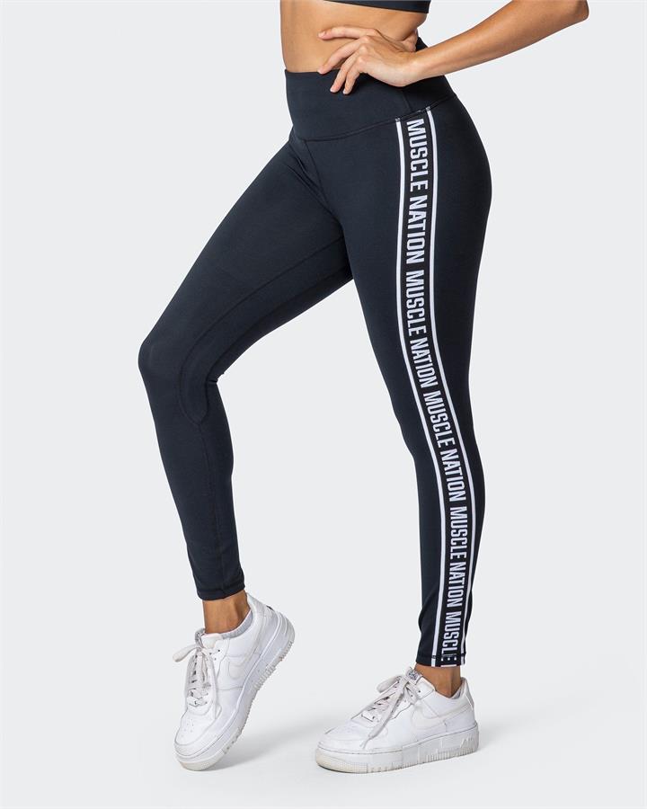 Muscle Nation Dynamic Ankle Length Leggings - Black - L