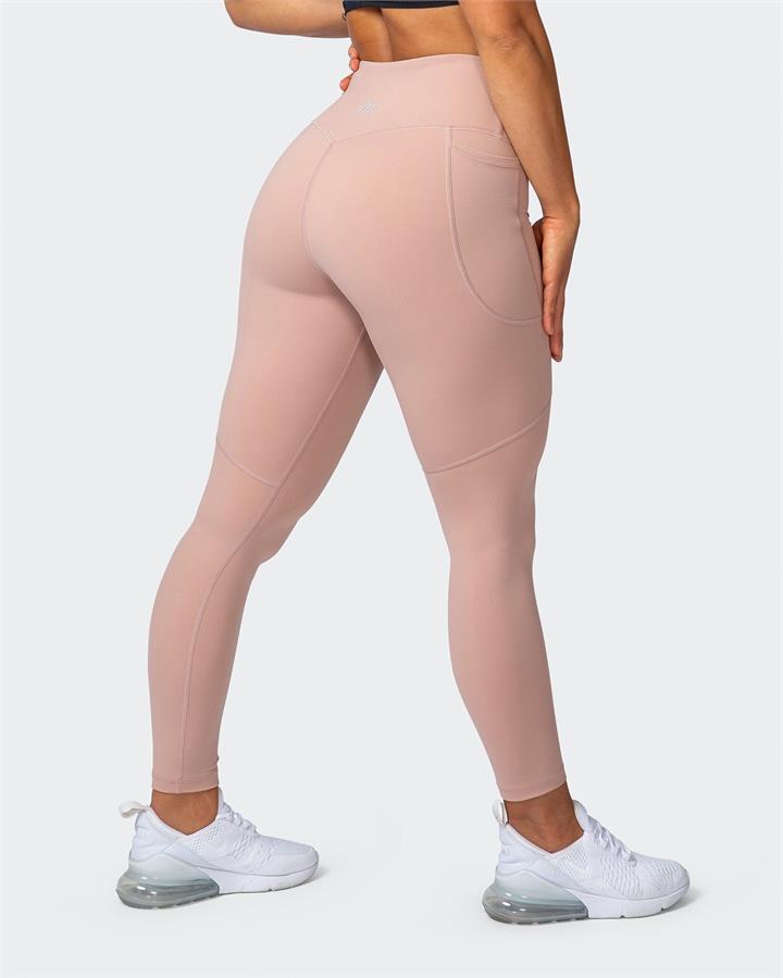 Muscle Nation Superior Squat Pocket Ankle Length Leggings - Mahogany Rose - M