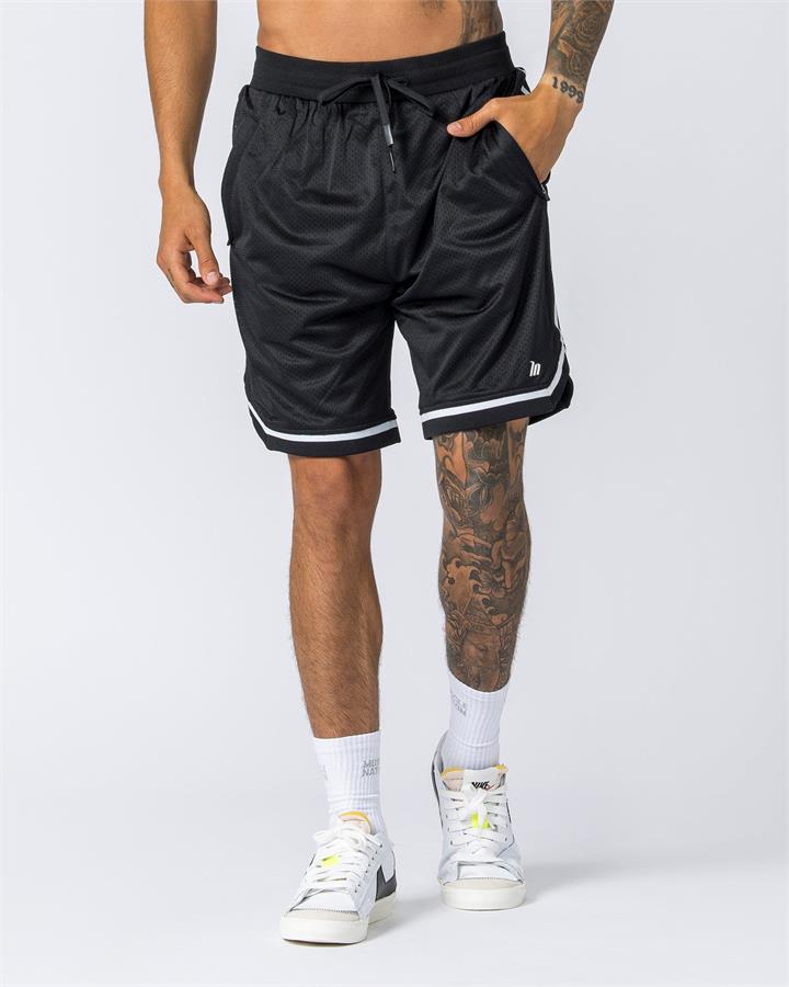 Muscle Nation Mens 8" Basketball Shorts - Black - L