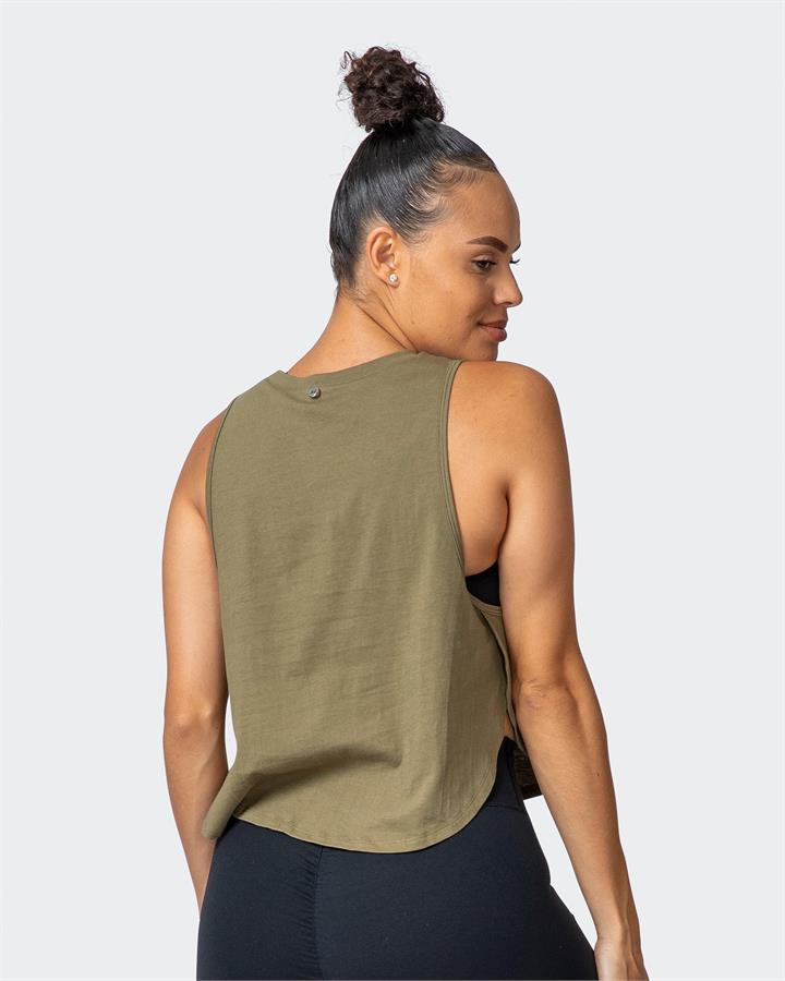 Muscle Nation Recovery Tank - Dark Olive - L
