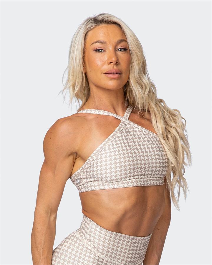 Muscle Nation HBxMN Instinct Bralette - Houndstooth Print - L