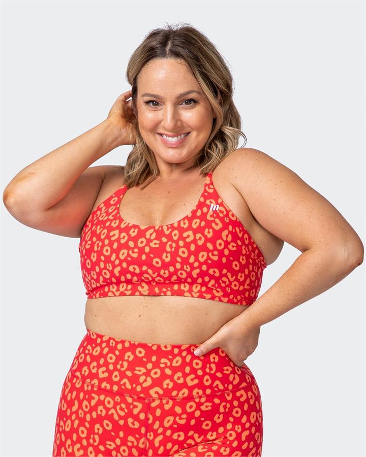 Muscle Nation Wanderlust Bralette - Vibrant Cheetah Print - L