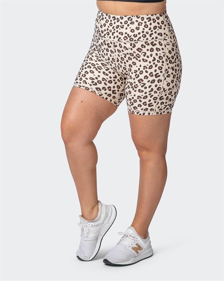 Muscle Nation Superior Squat Pocket Bike Shorts - Cheetah Print - M