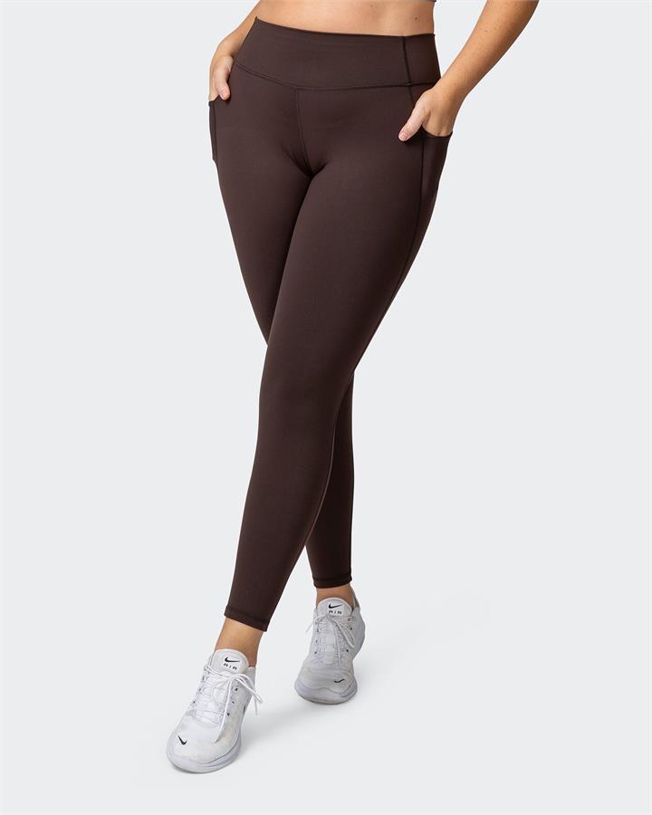 Muscle Nation Signature Pocket Ankle Length Leggings - Cocoa - L