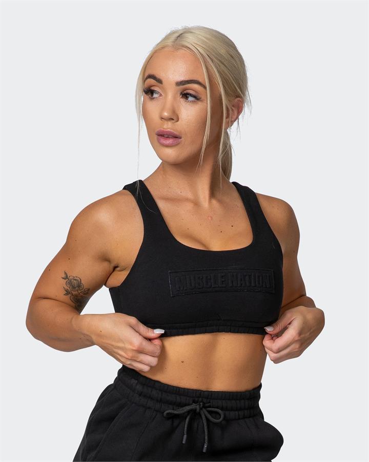 Muscle Nation Lounge Crop - Black - L