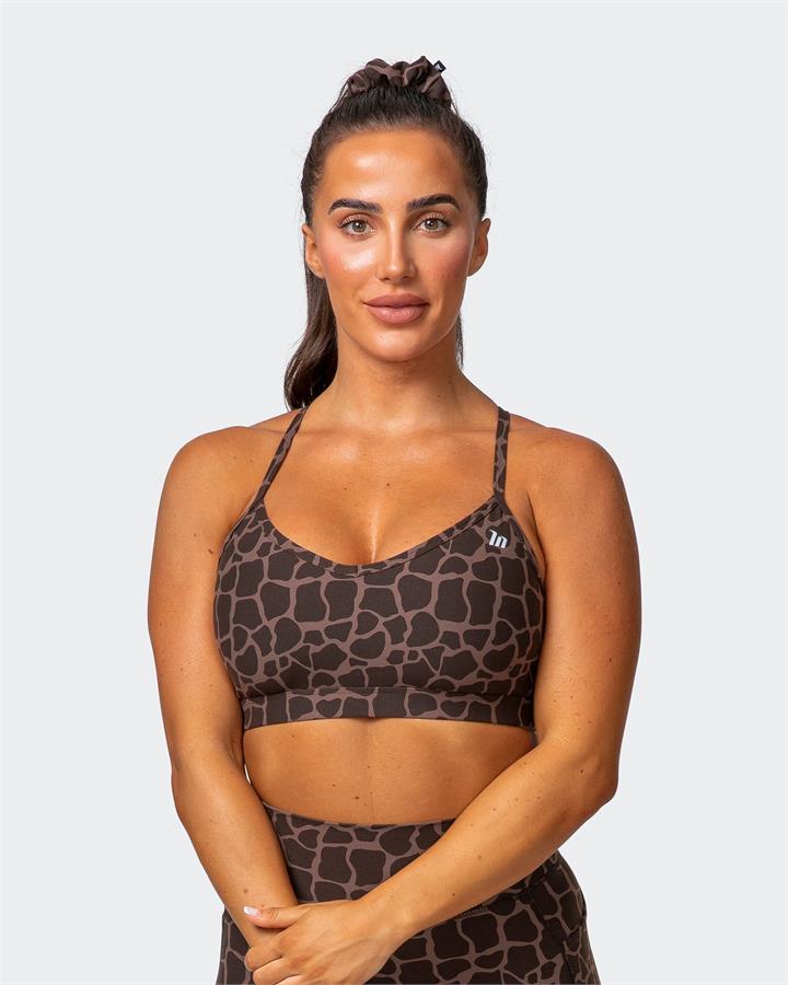 Muscle Nation Weightless Bra - Tonal Giraffe Print - XS