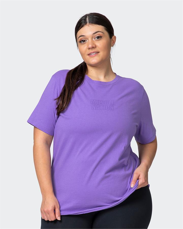Muscle Nation Classic Regular Fit Vintage Tee - Washed Aster Purple - L