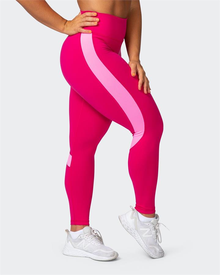 Muscle Nation Sunlight Signature Scrunch Ankle Length Leggings - Pink Punch - S