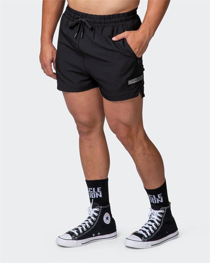 Muscle Nation Elevate Active Shorts - Black - XXXL