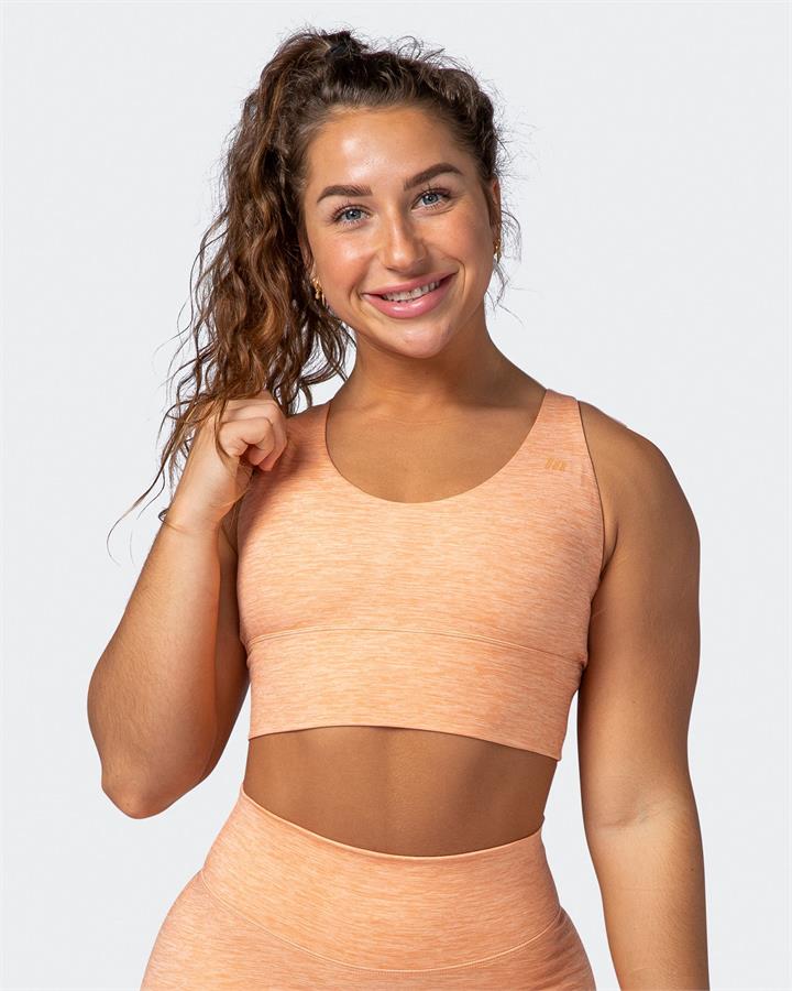 Muscle Nation Lift Longline Bra - Apricot Marl - L