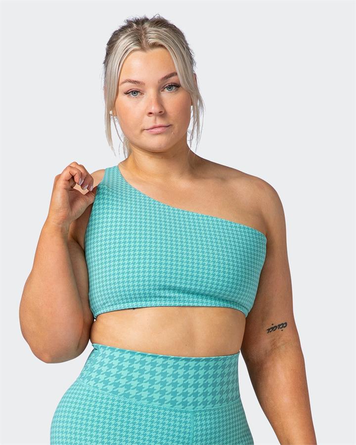 Muscle Nation Level Up Bralette - Cascade Houndstooth Print - L