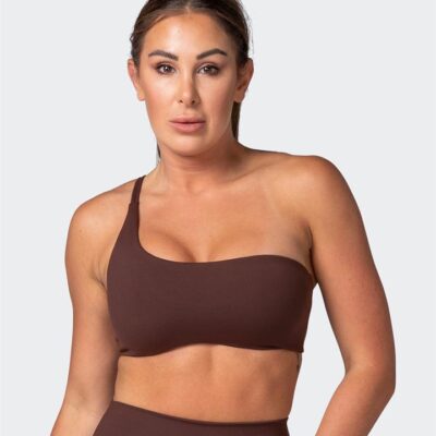 Muscle Nation Movement One Shoulder Bralette - Coffee - M