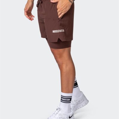 Muscle Nation Armed Training Shorts - Coffee - XL