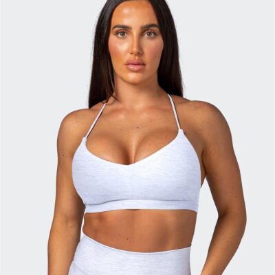 Muscle Nation Sun Kissed Bralette- White Grey Marl - L