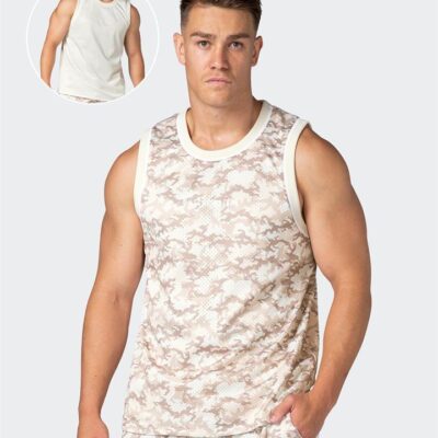 Muscle Nation Reversible Basketball Jersey - Beige Camo / Dew - XXXXL