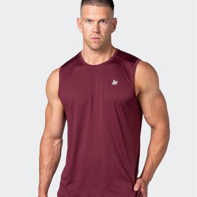 Muscle Nation Reflective Training Tank - Wine - M