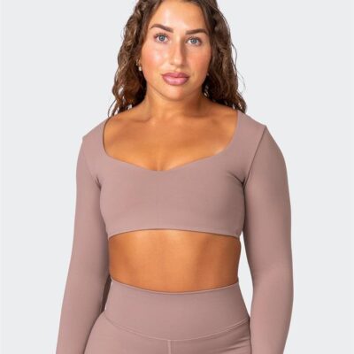 Muscle Nation Sleek Long Sleeve Bra - Praline - XL