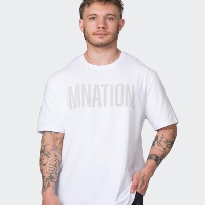 Muscle Nation Oversized Tonal Tee - White - XL