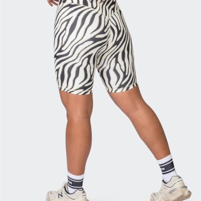Muscle Nation Ultra Everyday Referee Length Shorts - Zebra Print - XL