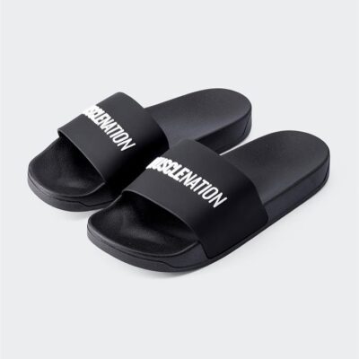Muscle Nation Mens Slides - Black - US 6