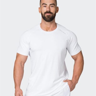 Muscle Nation Reflective Running Tee - White - L
