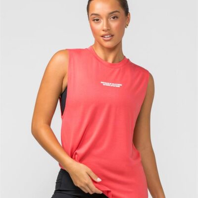 Muscle Nation Represent Drop Arm Tank - Peach Orange - XL