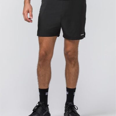 Muscle Nation Level Up Training 4'' Shorts - Black (Black Logo) - XXXL