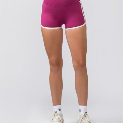 Muscle Nation Retro Everyday Shorty Shorts - Cherry - XS