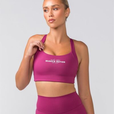 Muscle Nation Staple Bra - Cherry - L