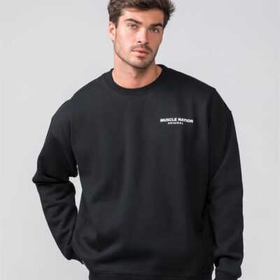Muscle Nation Worldwide Crew Pullover - Black - L