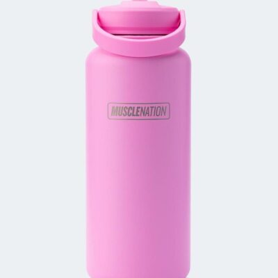 Muscle Nation MN 1L Insulated Water Bottle - Pink Frosting