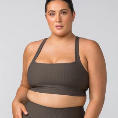 Muscle Nation Rebound Rib Bra - Deep Brown - XL