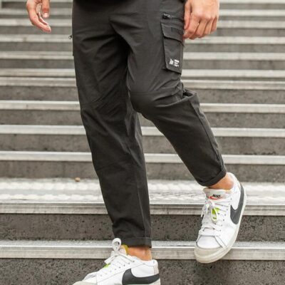 Muscle Nation Tapered Cargo Pants - Vintage Black - L