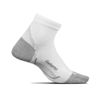 Feetures Plantar Fasciitis Ultralight Compression Sock Quarter - White White / S