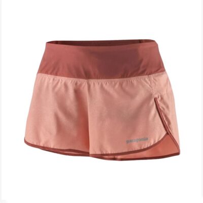 Womens Patagonia Strider Shorts - 3.5 Inch Monkey Flower Emboss / Sunfade Pink / L