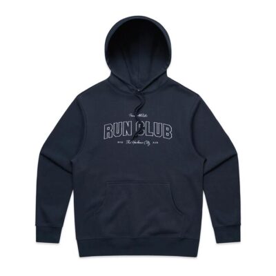 Mens Pace Run Club Heavy Hoodie Midnight Blue