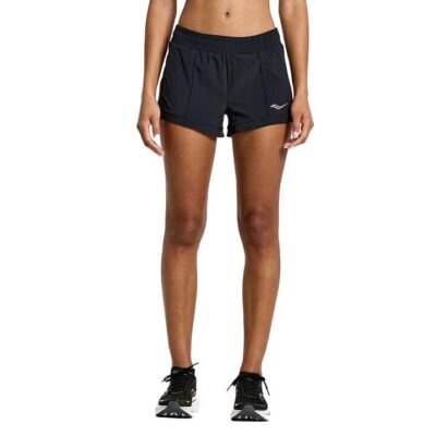Womens Saucony Outpace 3 Inch Shorts Black