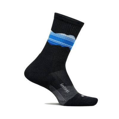 Unisex Feetures Socks Trail Max Cushion Mini Crew Blue Ridge Charcoal